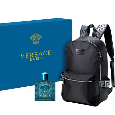 versace backpack and perfume women|versace eros summer backpack set.